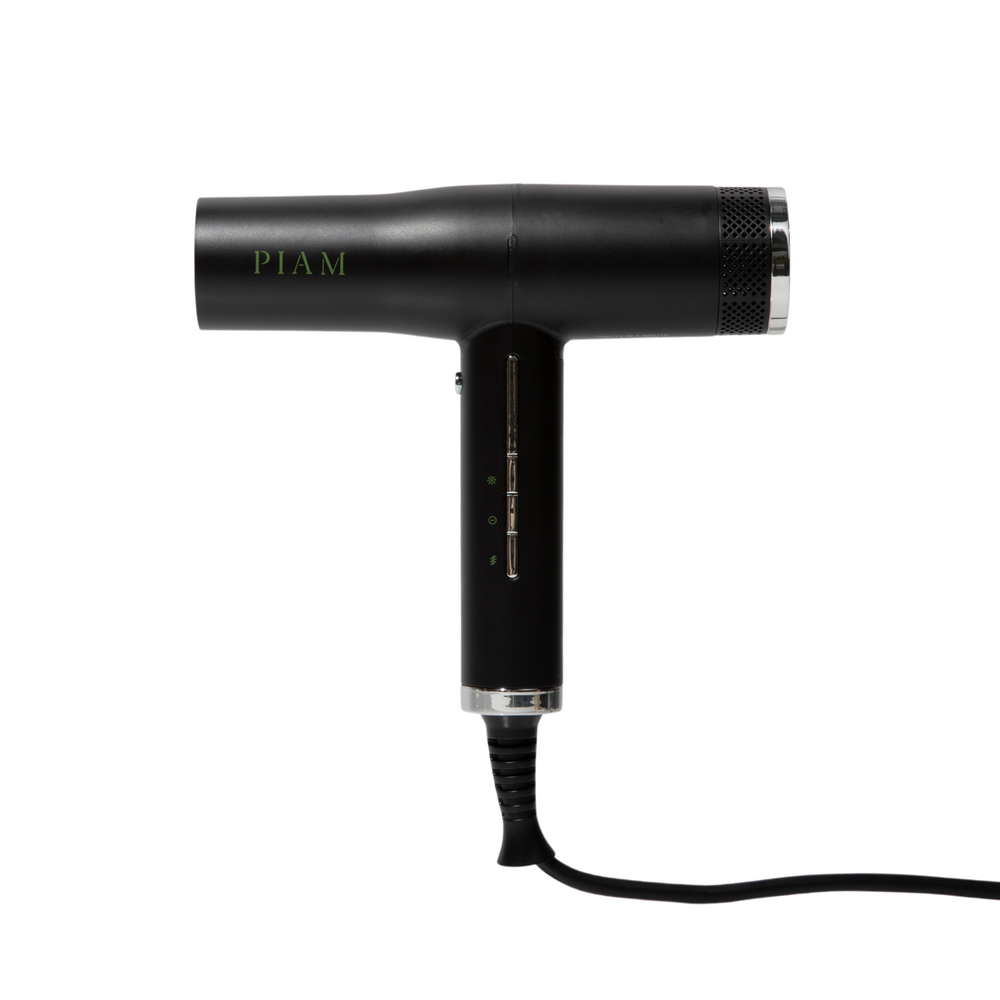 A black ION K5 hair dryer with a power cord, displaying the brand name 'PIAM' on the side.